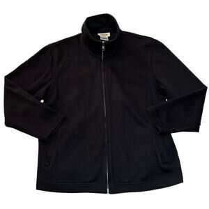 Talbots Petites Sweater Jacket Women's Size Medium Full-Zip Mock Neck Stretch